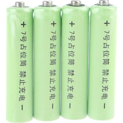 C1FB Universal 4Pcs LR03 AAA Size Dummy Fake Battery Setup Shell Placeholder Cylinder Conductor for Lithium iron phosphate