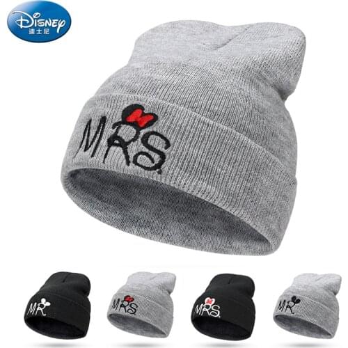 Disney Anime Waflera Mickey Mouse Hat For Kids Baby Minnie Knitted Hats Newborn Children Beanie Cap Winter Autumn Warm Wool Caps