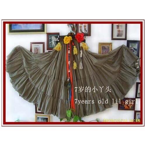 Cotton 4Tiered 18Yards Ats Gypsy Tribal Belly Dance Skirt EH23 Tribe Skit