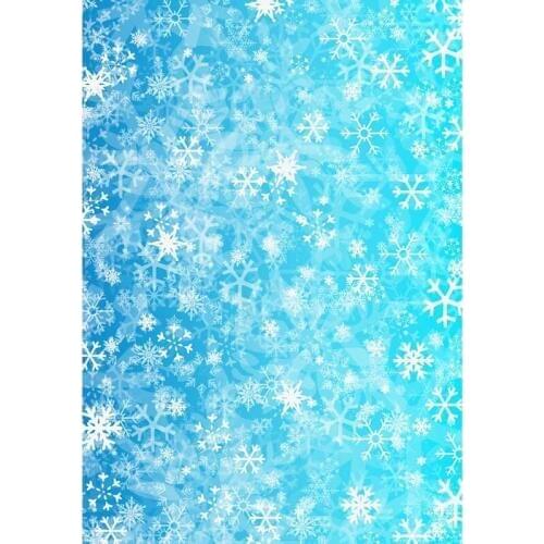 Snowflakes Photography Backdrops Blue Fresh Style Christmas Backgrounds for Photo Studio Vinyl Cloth Computer Printed Photophone