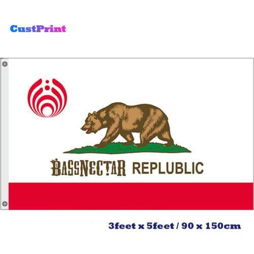 CustPrint 3ft by 5ft California Bassnectar Republic Flag 100D Polyester Custom Printed Digital Printed Flag