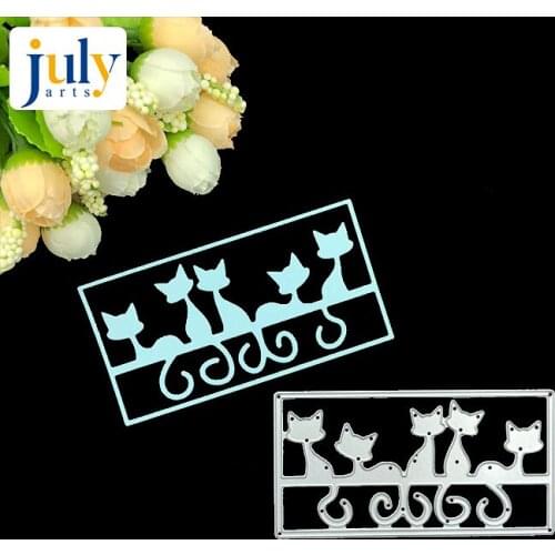 Julyarts Cute Cat Frame Cutting Dies Stencils Metal For DIY Scrapbooking Decorative Embossing Suit Card Die Cutting Template
