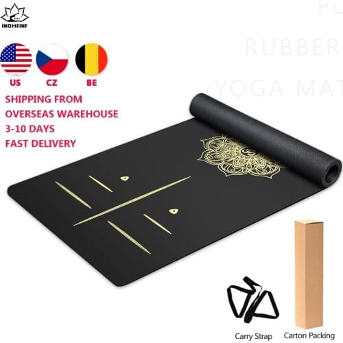 6ft Rubber Yoga mat Widened thickened golden PU sport mat fitness Pilates Training Yoga mats with position line exercise mats