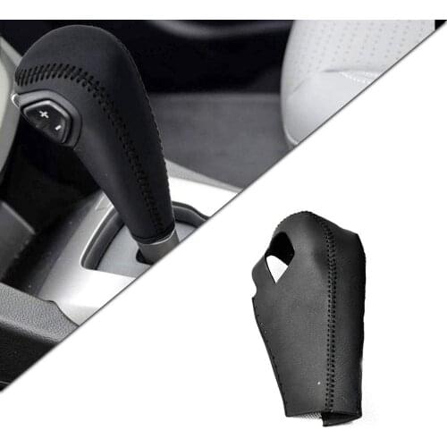 For Chevrolet at Trax 2014 2015 2017 Aveo 2011-2014 Leather Car Gear Shift Knob Cover Non-Slip Gear Lever Stick Protector Type N