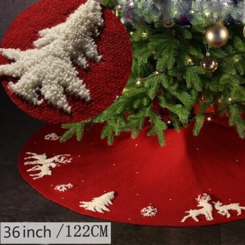 Creative Knitted Wool 3D Three-dimensional Elk 36 Inch Tree Skirt Christmas Home Decoration Holiday Party Supplies
