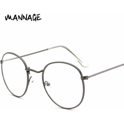 Metal Round Glasses Frame Woman Men Glasses Clear Lens Retro Optical Eyeglasses Frames