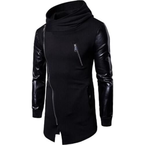 Men Hoodies Autumn New Fashion Male Black dark Gray Casual Hoodies Sweatshirt Mens Zipper Hip Hop Long Sleeved Hoodies