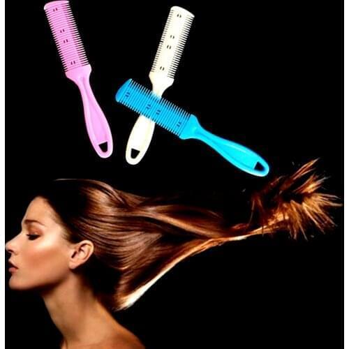 Maquiagem Pinceis Hairdressing Hair Styling Tools Cutting Thinning Comb Hair Trimmer with Double Razor Blade Knife