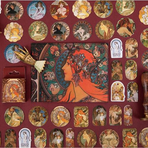 NEW 45PCS Boxed Stickers Music Series Retro Decoration Sticker Flakes Scrapbooking Album Decoration Gift Girl School Supplies