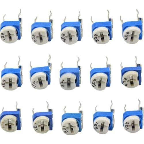 Wholesale 500ohm 1Kohm 50ohm 100ohm RM063 trimmer potentionmeter variable resistor through hole,10000pcs/lot