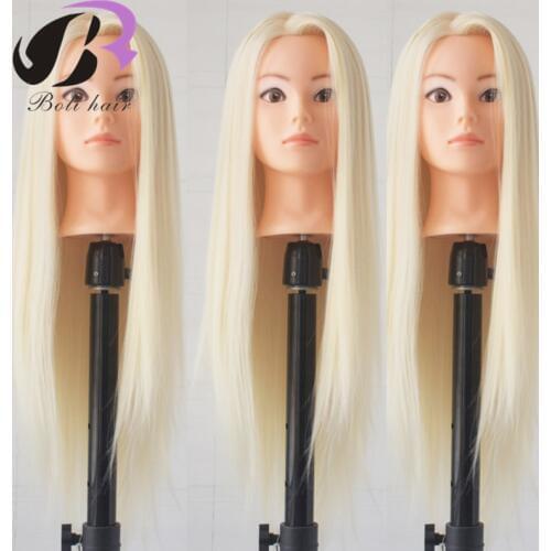 Bolihair 70cm Hairdresser Training Head High Temperature Fiber Female Dummy Head For Hairstyles Practice Hair Head Mannequin