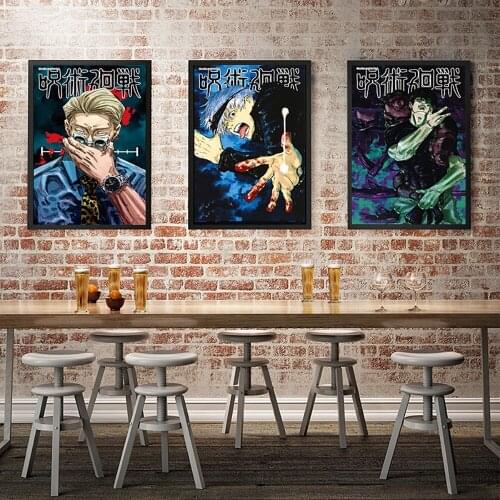 Anime Decor Jujutsu Kaisen Sukuna Poster Wall Art Vintage Style Interior Canvas Painting Home Decoration Living Room Decoration