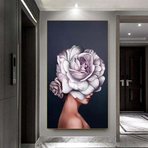 Nordic Abstract Flower Character Art Canvas Painting Modern Aisle Living Room Posters Prints Wall Home Decoration Pictures