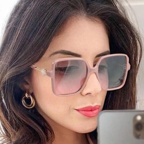 Veshion Square Gradient Lens Luxury Trendy Sunglasses Men Women Fashion Shades UV400 Vintage Glasses