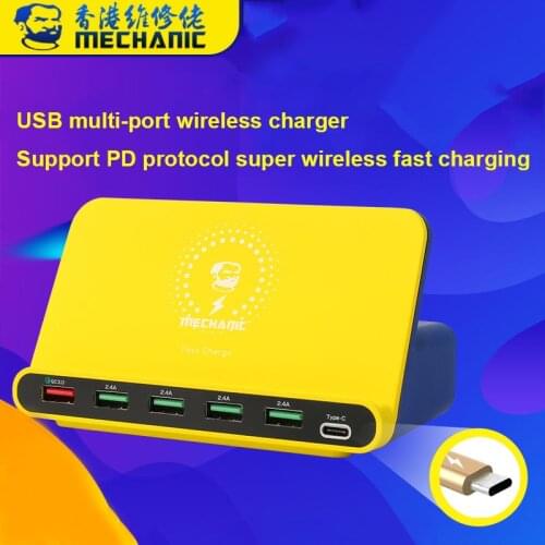 Mechanic USB Charger 6 Port Universal Smart Fasting Charge for Phone Tablet Mac Charging Support PD Protocol