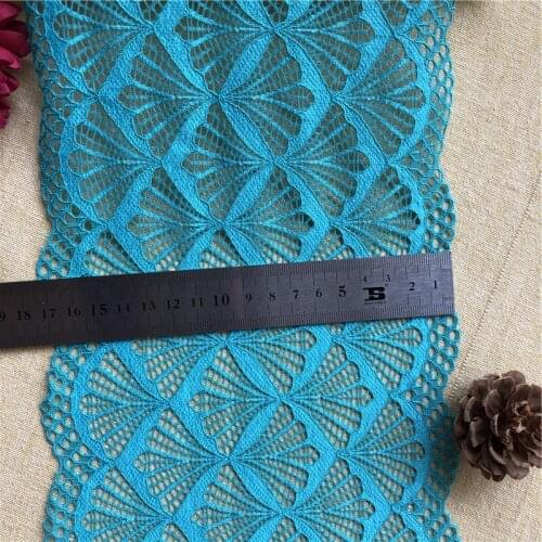 Green high quality stretch elastic E2189lace ribbon lace trim fabric embroidered lace trimmings for sewing lace fabric 17.5cm