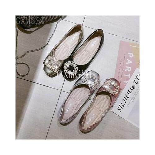 Shallow Heel High Heels 2021 Summer Korean Version of Rhinestones Pearl Bottom Soft Sole Womens Shoes