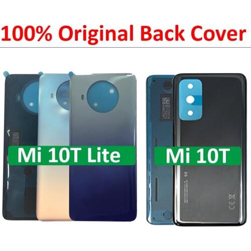 Brand New Original Battery Cover Rear Glass Panel Door Housing Replacement For Xiaomi Mi 10T Back Cover Case With Adhesive