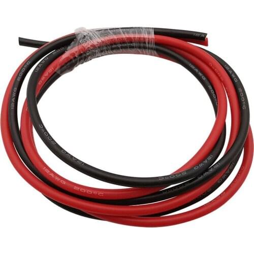 1M Black 1M Red Silicone Wire Cable 12AWG 14AWG 16AWG 18AWG 20AWG 22AWG 24AWG 26AWG 28AWG 30AWG Heatproof Soft Silica Gel Cable