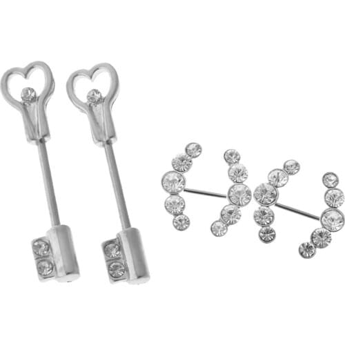 2 Pairs Nipple Ring Steel Captive Bar Ring Hoop Body Piercing Jewellery