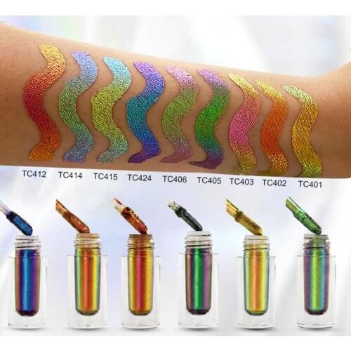 30pcs/lot Wholesale Duochrome Multi Chrome Liquid Eye Shadow Makeup Chameleon Eyeshadow Metals Glitter Glow Make Up Comestics