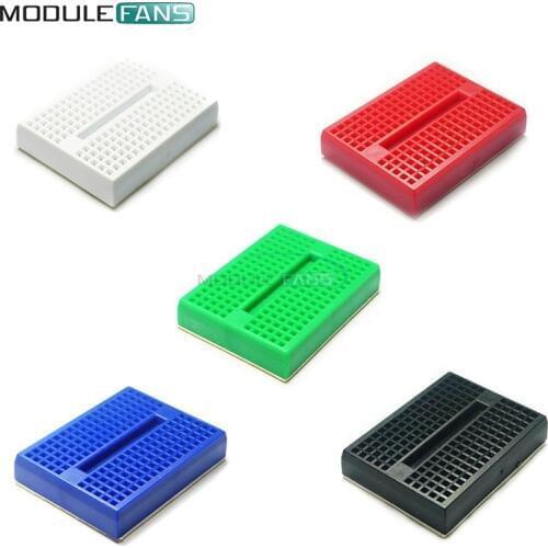 5PCS SYB-170 5 Colors Mini Solderless Breadboard Prototype Experiment Test Protoboard 170 Tie-Points For Arduino Shield