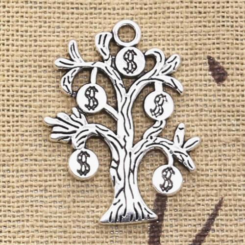 8pcs Charms Money Tree 29x21mm Antique Making Pendant fit,Vintage Tibetan Silver color,DIY Handmade Jewelry