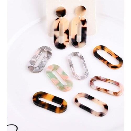 Diy handmade ear accessories Japan and south Korea harajuku acetic acid oval pattern road earrings earring clip materials