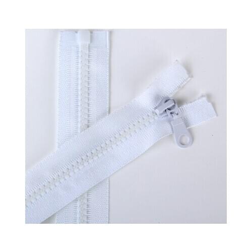 Free shipping 10pcs/lot 5# white 40cm/50cm/60cm/70cm/80cm single head resin zipper High-grade clothes down jacket coat zipper