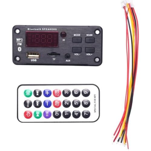 Wireless Bluetooth MP3 WMA Decoder Board Remote Control Player 12V Audio Module Support USB TF AUX FM Audio Radio Module for Car