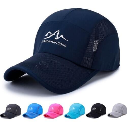 Unisex Summer Quick Drying Mesh Baseball Cap Mens Breathable Adjustable Sports Caps Womens Outdoor Sun Hat Trucker Peaked Cap
