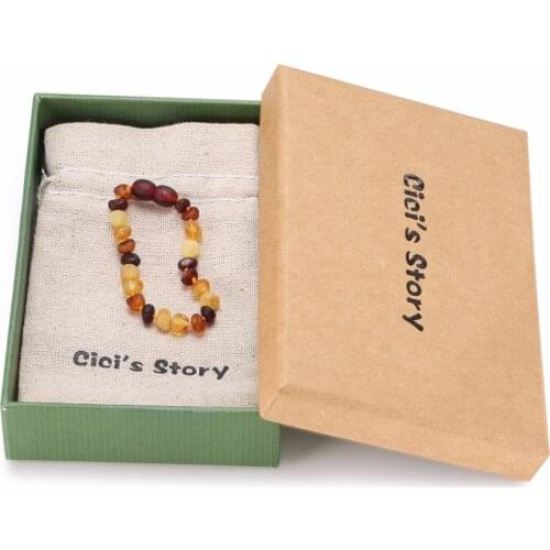 Baltic Amber Bracelet for Adult (Multicolor Raw) - 2 Sizes