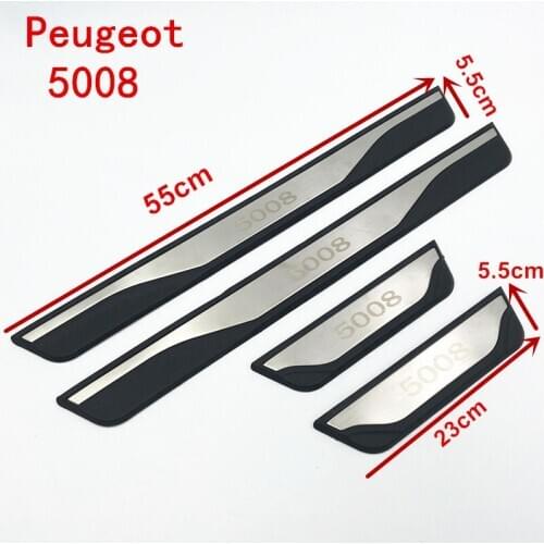 For peugeot 5008 accessories 2017 2018 2019 suv gt Door Sill Scuff Plate Trim Plates