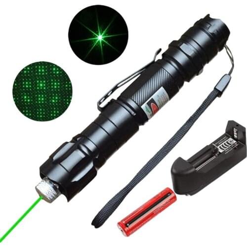 Flashlight Long Range Green Light High Power Flashlight Lanyard Flashlight Camping Hiking Hunting Outdoor Tools 18650 Battery