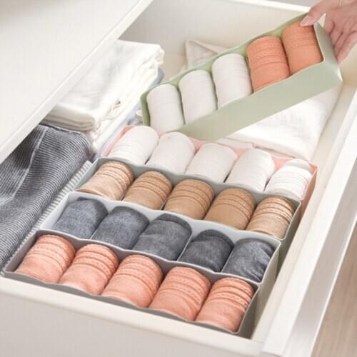 Fowecelt Underwear Clothes Storage Organizer Box 5 Grids Drawer Organizer Closet Organizer Ties Socks Shorts Bra Desk Organizer