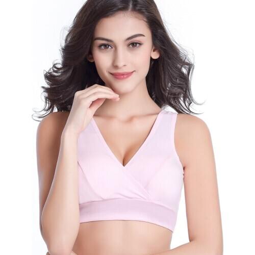 Cotton Maternity Nursing Bra Maternity Underwear Vest Type Steelless Cross Nursing Bra Comfortable Bra