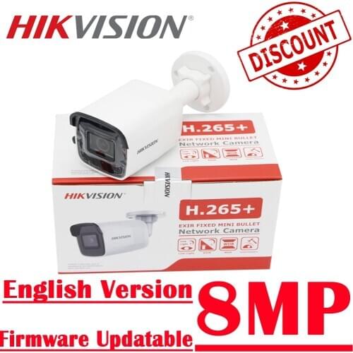 In Stock Original Hikvision 8MP IP Camera POE DS-2CD2085G1-I Outdoor 4K Bullet CCTV Camera Darkfighter IR 30M up to 128 GB IP67