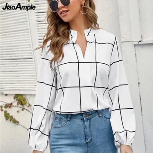 Блузки в клетку JiaoAmple China At AliExpress