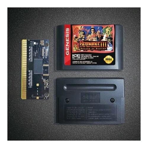 Romance of the Three Kingdoms III Dragon of Destiny- 16 Bit MD Game Card for Sega Megadrive Genesis Video Game Console Cartridge