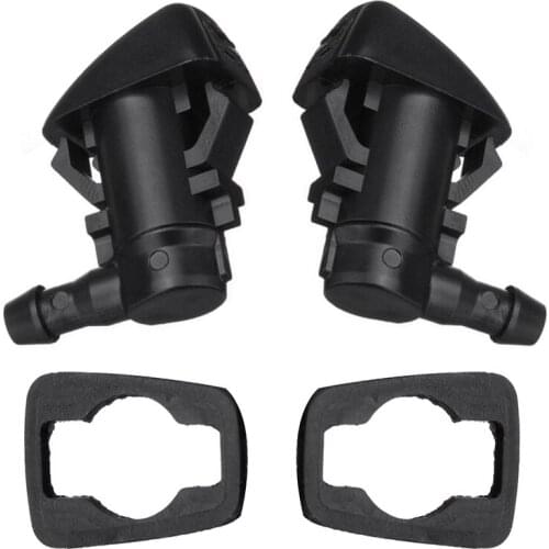 2Pcs Black Plastic Car Windshield Washer Wiper Water Spray Nozzle 55372143-AB For Jeep Grand Cherokee 2005-2018