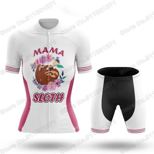 Suit Mama Sloth - Women 2021 Cycling Jersey Set Summer Clothing Road Bike Shirts Bicycle Bib Shorts MTB Wear Maillot Culotte