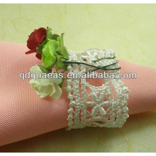 Rose napkin rings lace, wholesale napkin holder