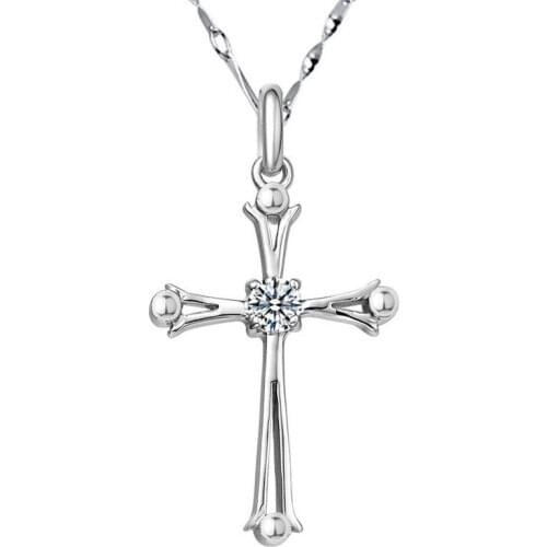 Hot Sale Christian Necklaces 925 Silver Jesus Cross Pendants Necklaces 2020 Womens Fashion DIY fine Jewelry Gifts Free Shipping