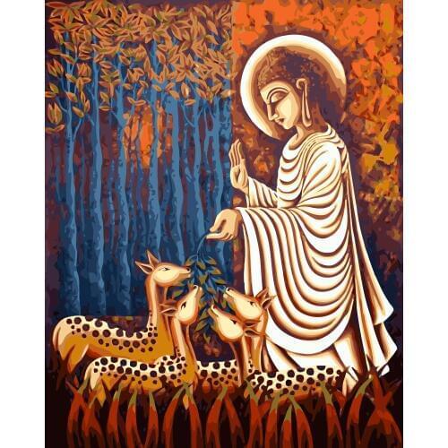 MaHuaf-j004 mysticism Buddha Painting Coloring by Numbers Oil Painting Hand-painted Paint by number art picture for home Decor