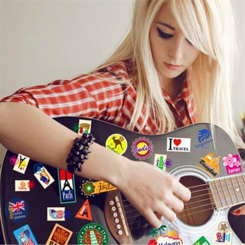 Cartoon Europe Stamp Trunk Luggage Wall Sticker Home Decoration Wall Decals For Kids Rooms Kindergarten Nursery Baby