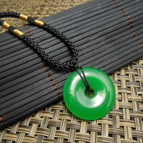 Natural Malay Jade Peace—buckle Jade Pendant Jewelry Lucky Exorcise evil spirits Safety Amulet Jade Pendants Fine Jewelry