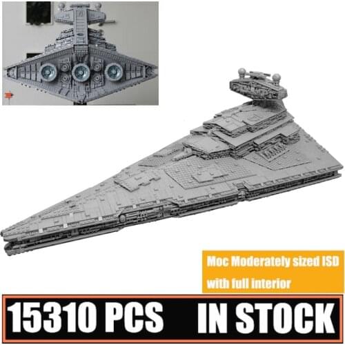New 15310PCS MOC-9018 Imperial Star Destroyer Moderately Sized ISD Full Interior Fit Star space Wars Building Block Brick Toy