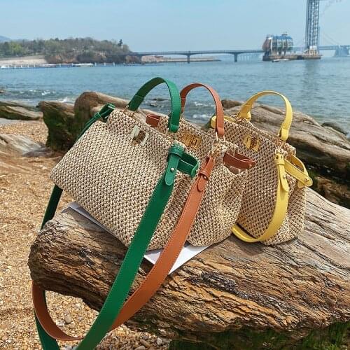 New 2021 Weave Square Tote Bag Summer High-quality Straw Bag Womens Designer Handbag Beach Travel Bag Shoulder Messenger Bag