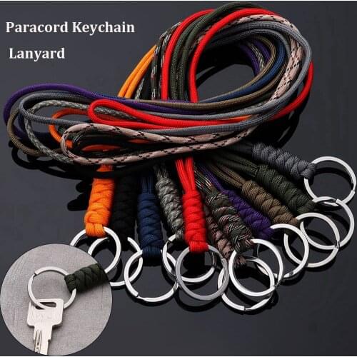 New Emergency Survival Backpack Self-Defense 11 Styles Key Ring Parachute Cord Paracord Keychain Lanyard Round Buckle