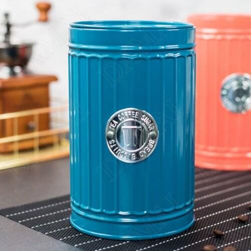 Painted Metal Storage Jars with Lid Seal Cereal Dispenser Desktop Snacks Organizer Kitchen Candy Jar European Home Decoration